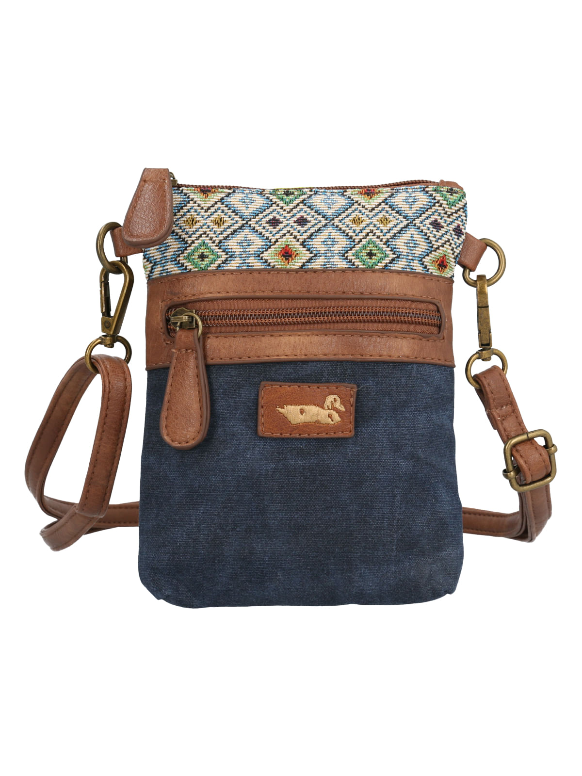 Cartera Textil Mujer Litza Cross Azul Rockford