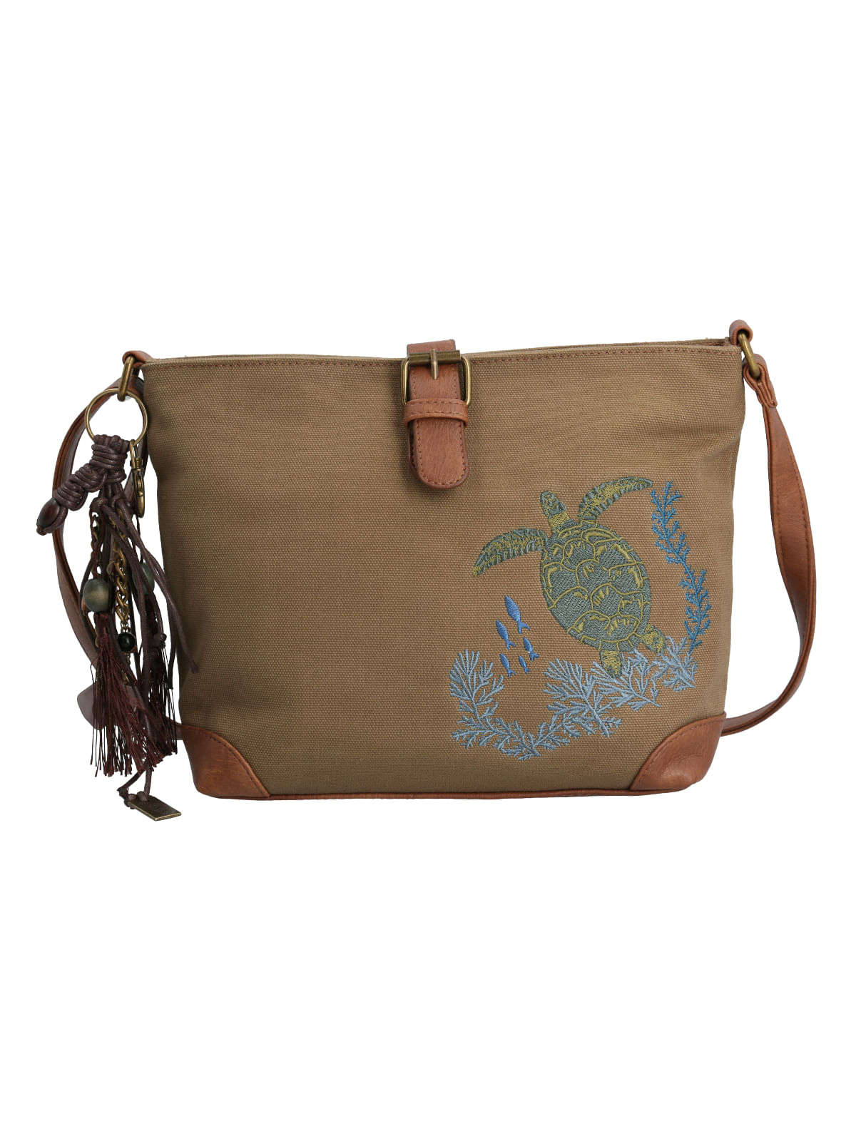 Cartera Textil Mujer Suhay Cross Camel Rockford