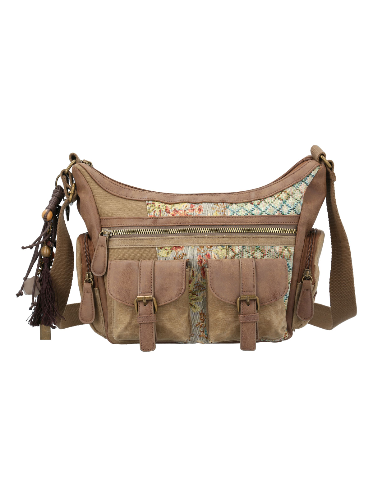 Cartera Textil Mujer Edahi Cross Camel Rockford