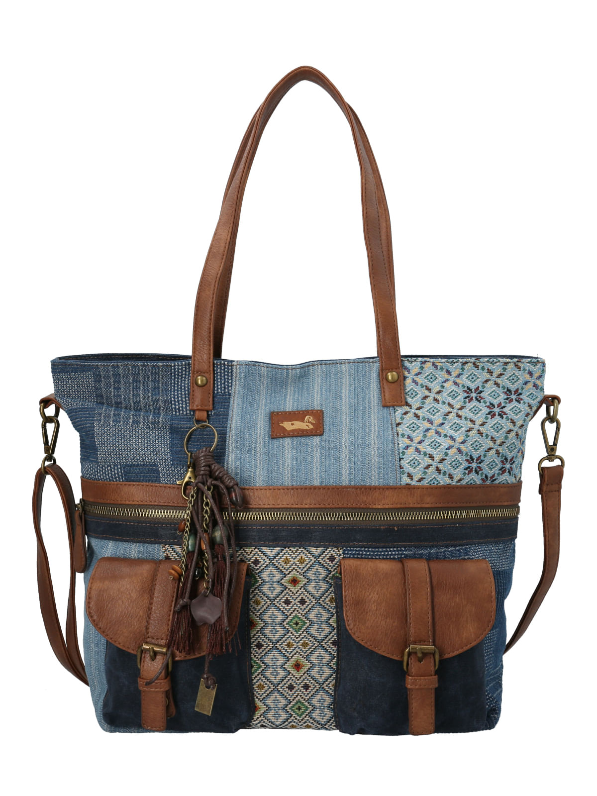 Cartera Textil Mujer Hakan Tote Azul Rockford