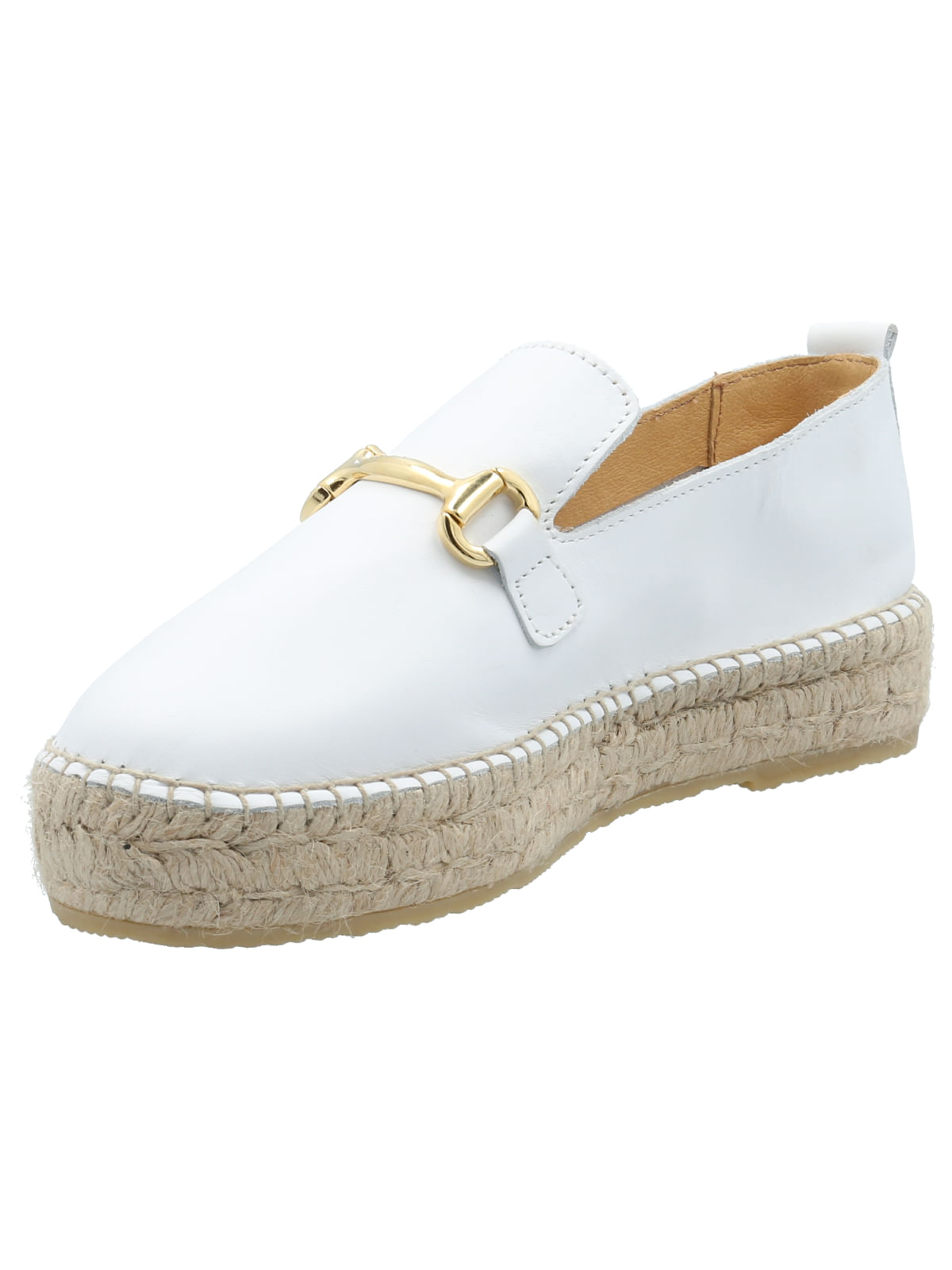 Alpargata Cuero Mujer Areca Blanco Rockford