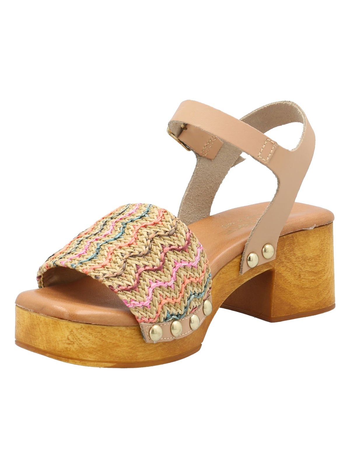Sandalia Cuero Mujer Geranio Multicolor Rockford