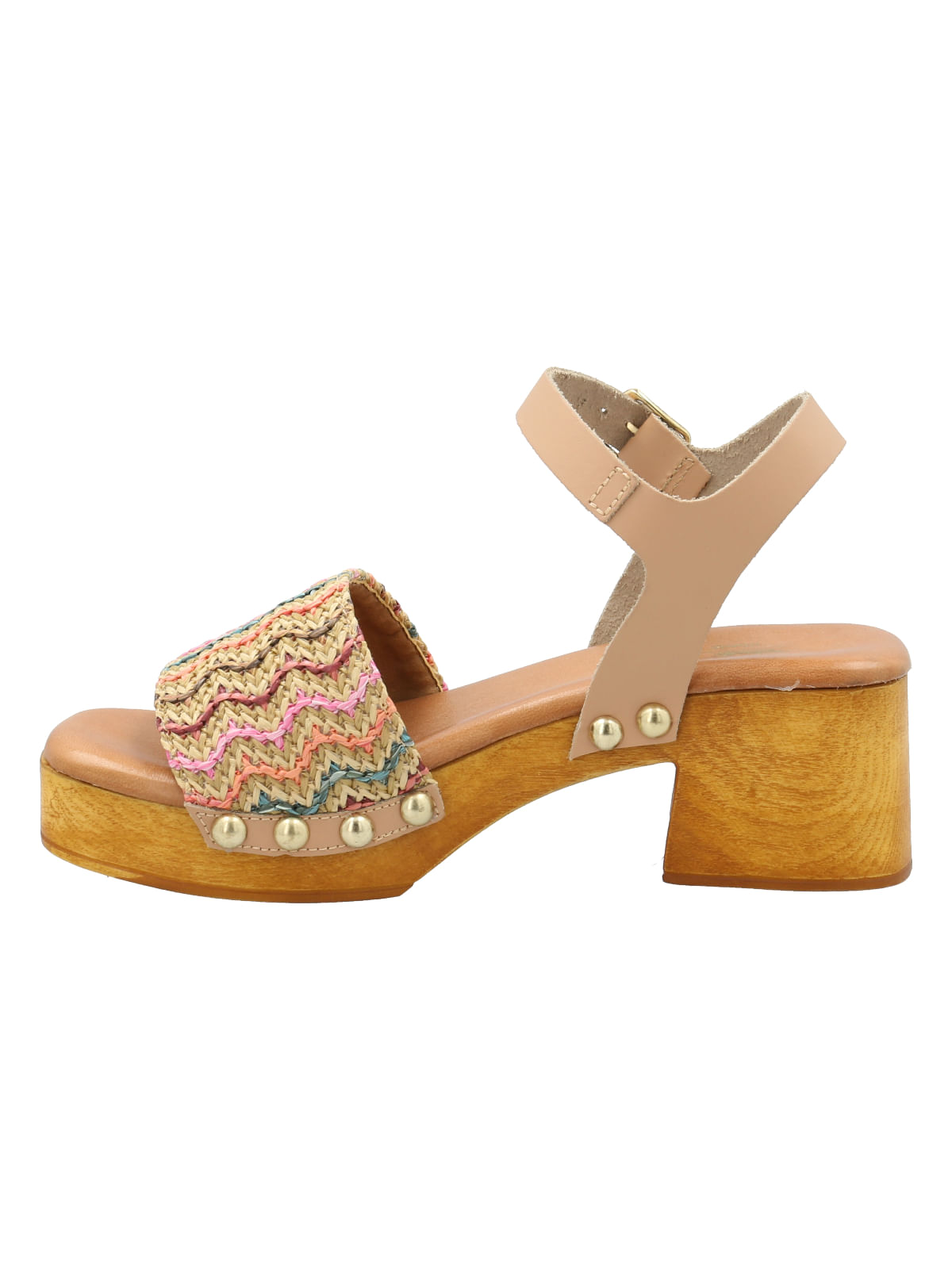 Sandalia Cuero Mujer Geranio Multicolor Rockford