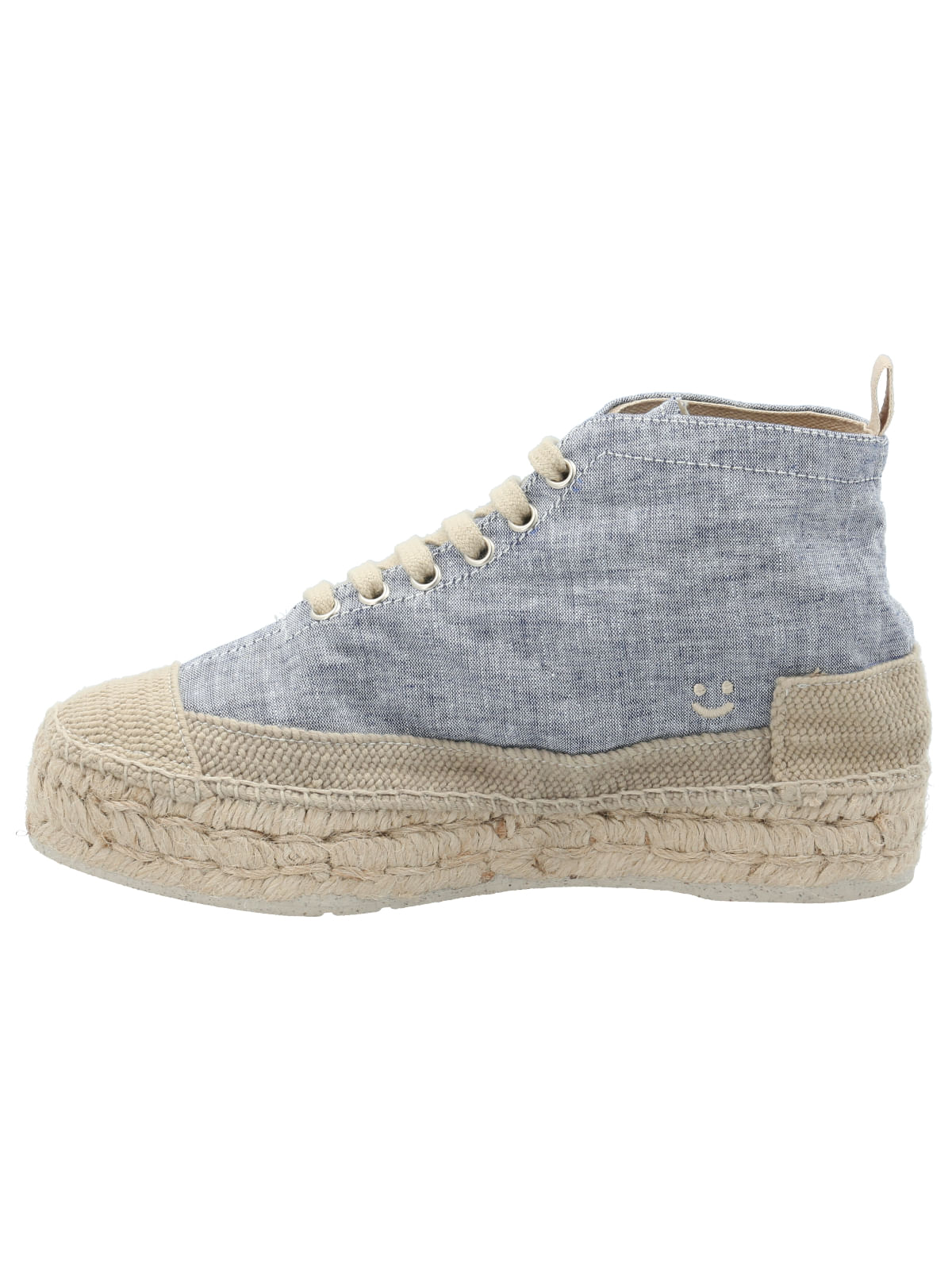 Zapatilla Con Caña Algodón Orgánico Mujer Niza Azul Rockford