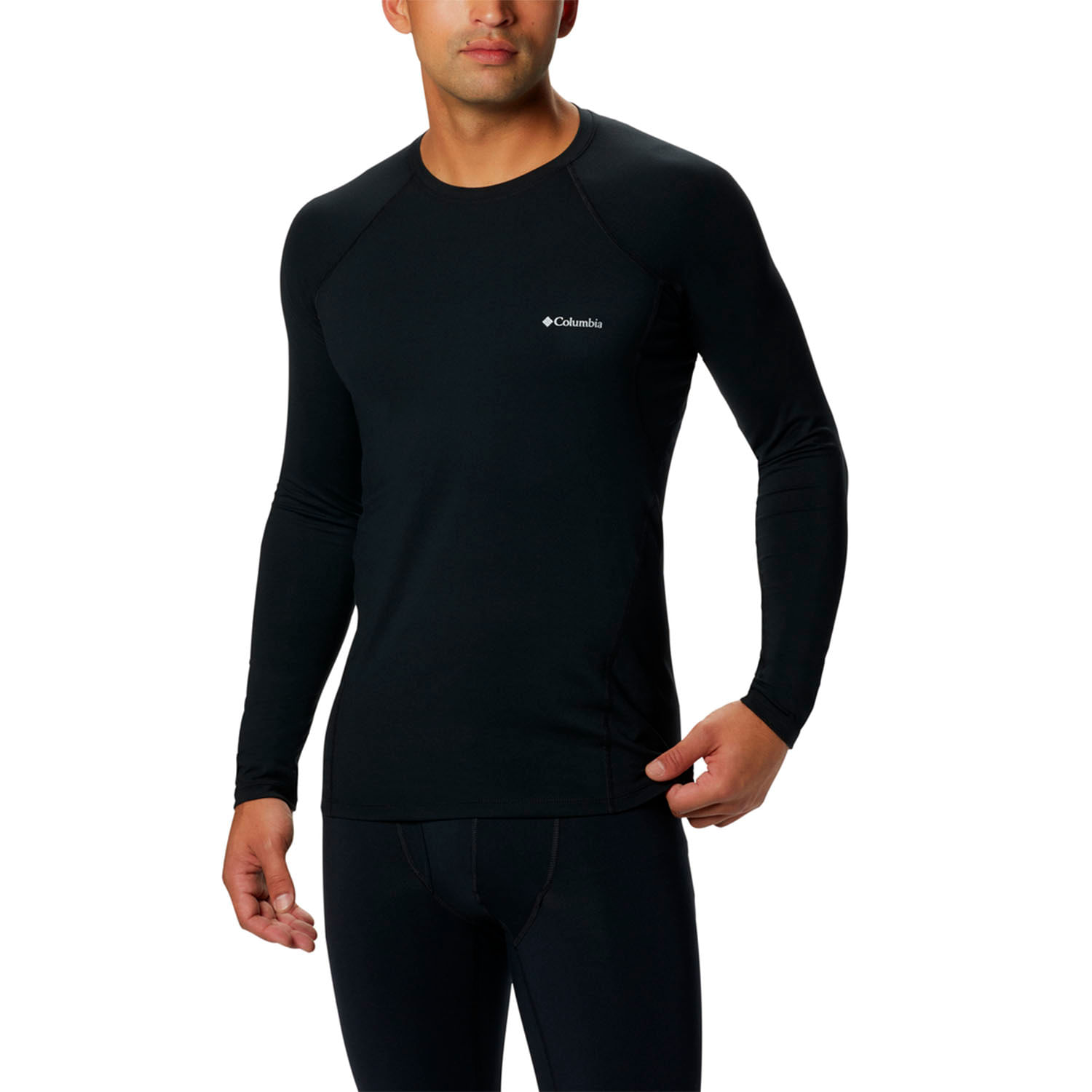 Primera Capa Polera Hombre Midweight Stretch Negro Columbia