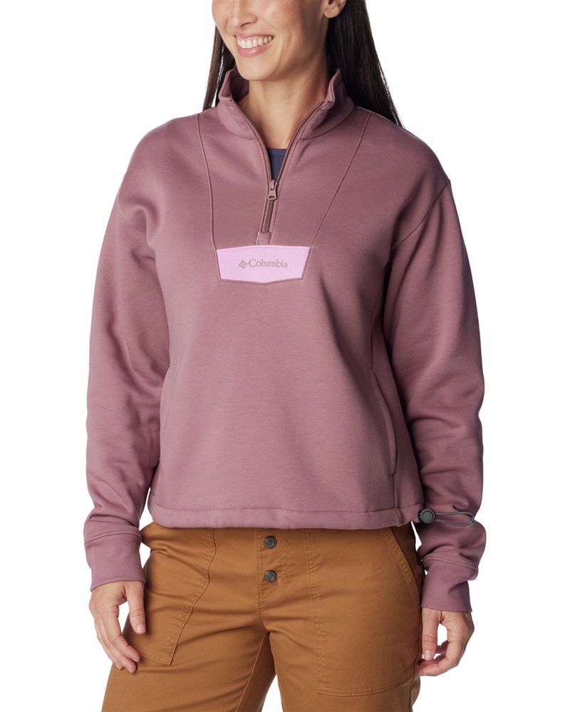 Poleron-Mujer-Columbia-Quarter-Zip-Rosado-Columbia