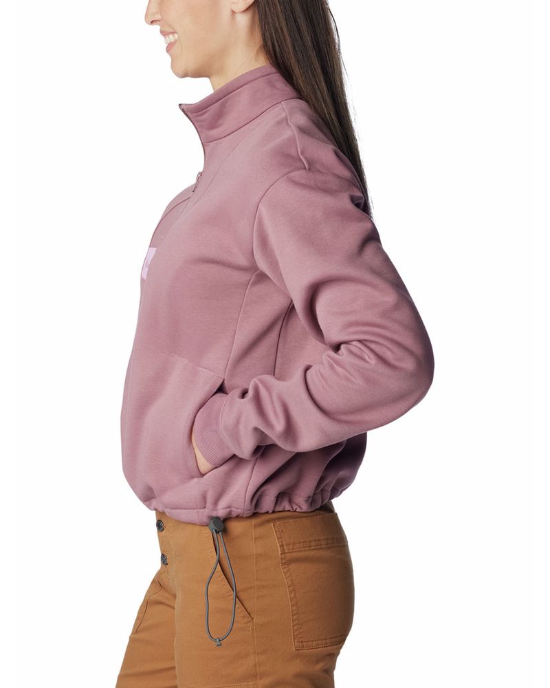 Poleron-Mujer-Columbia-Quarter-Zip-Rosado-Columbia