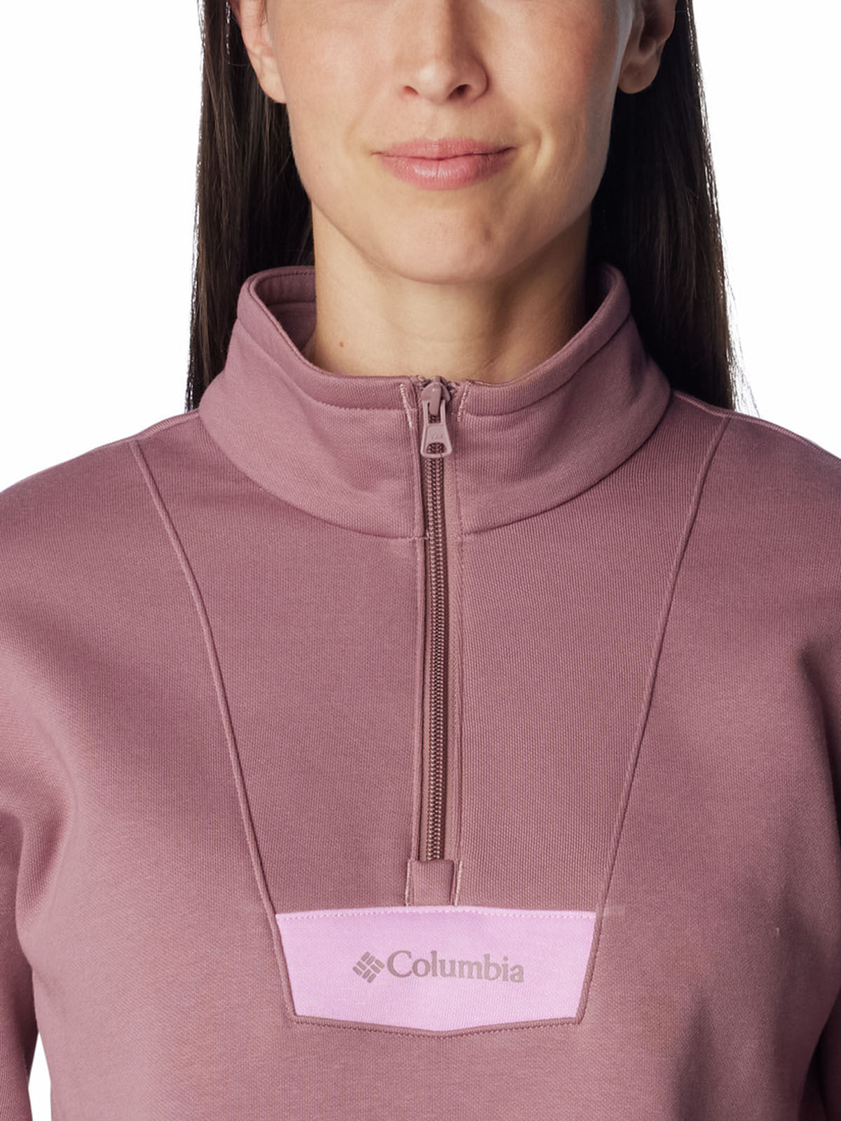 Polerón Mujer Columbia Quarter Zip Rosado Columbia