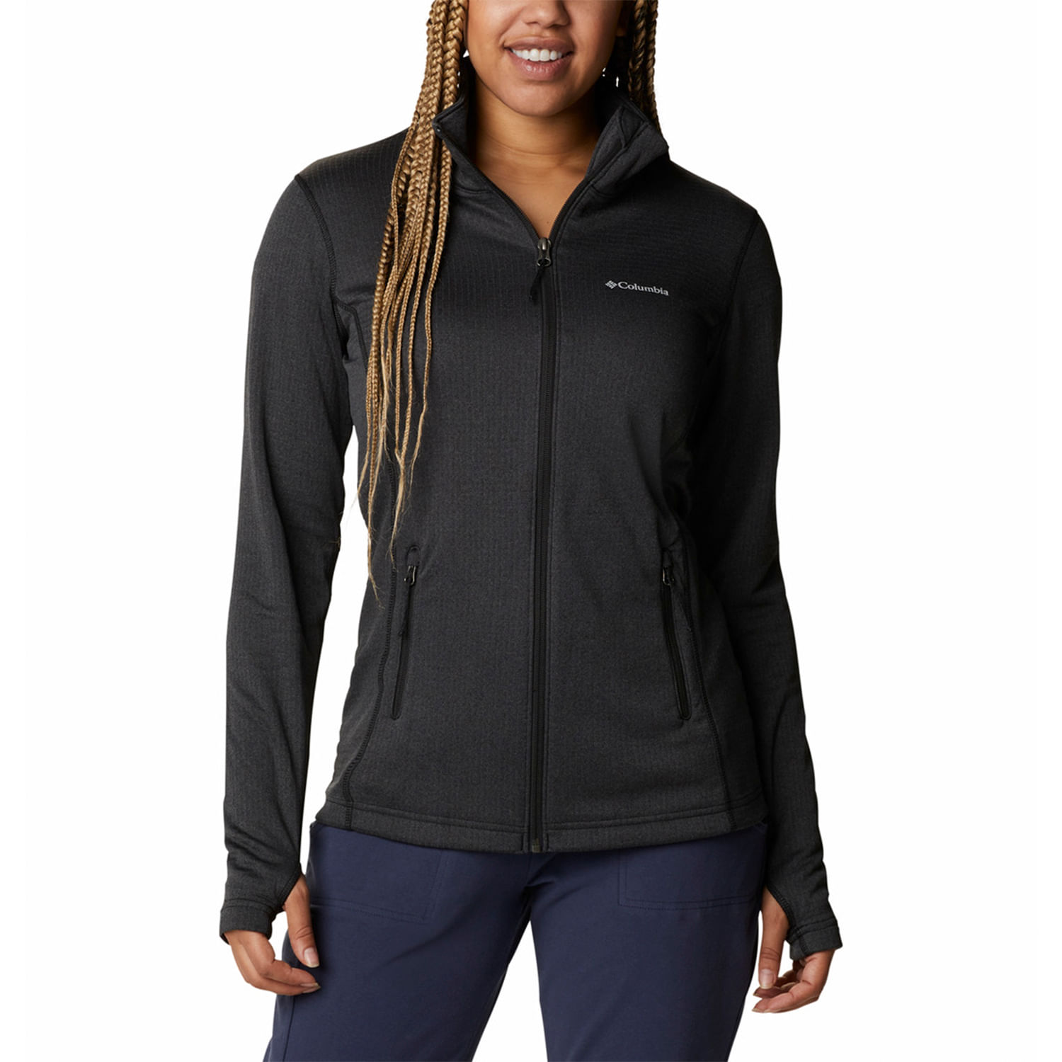 Polar Mujer W Park View Grid Full Zip Negro Columbia