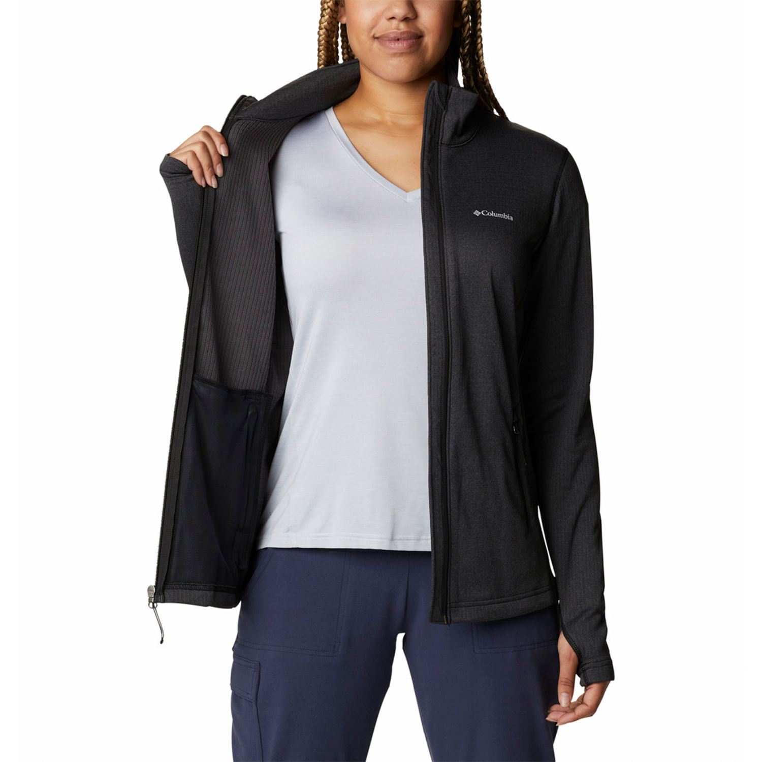 Polar Mujer W Park View Grid Full Zip Negro Columbia