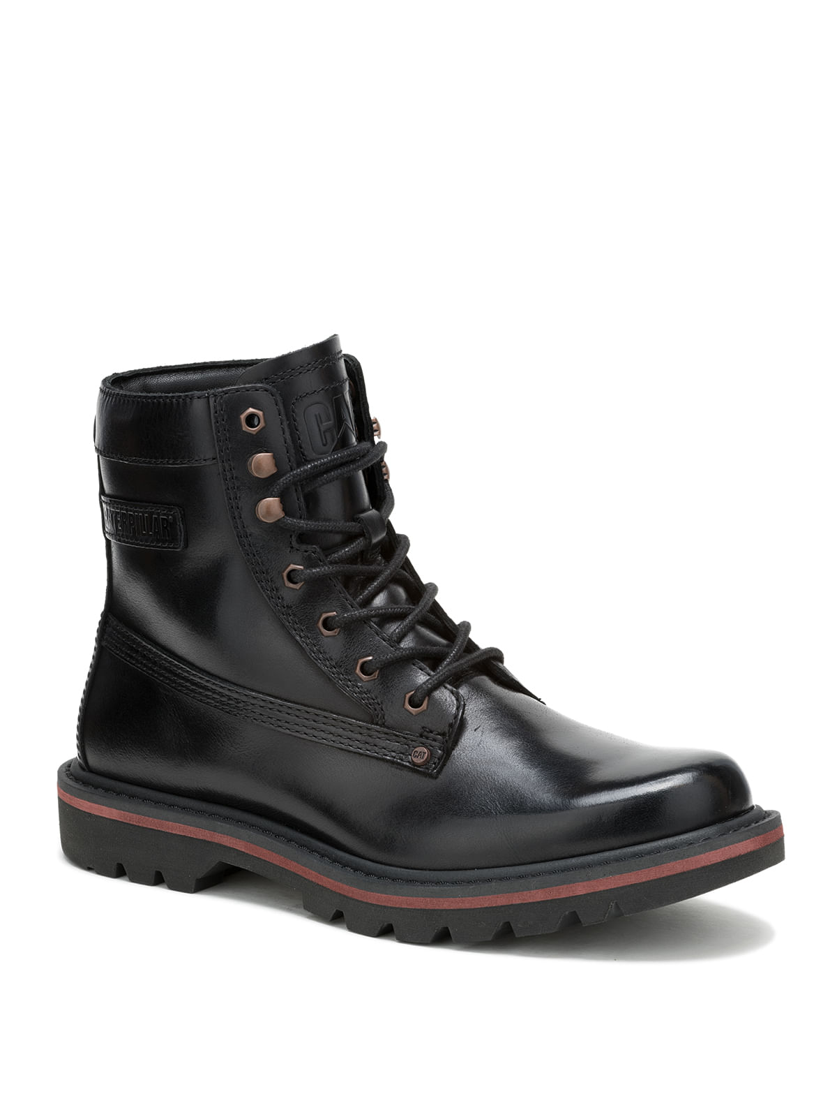 Botín Cuero Hombre Colorado Grader Waterproof Negro Cat