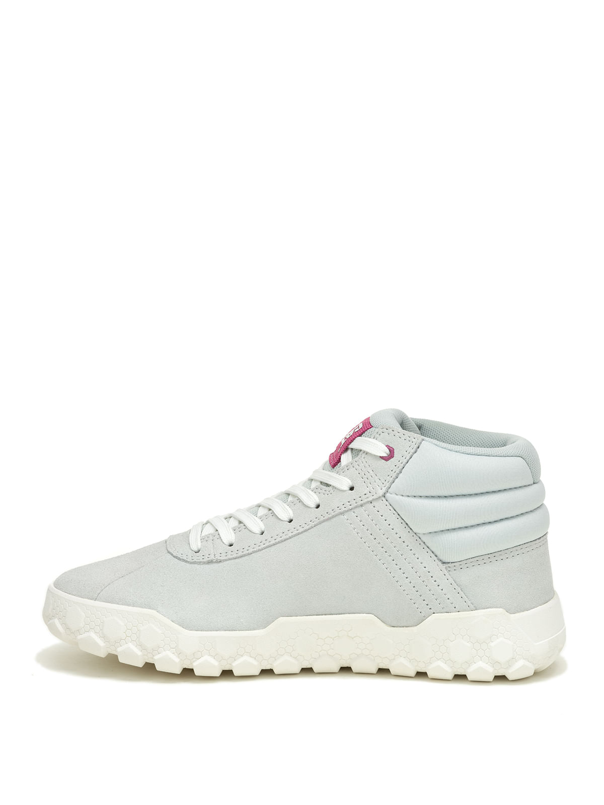 Zapatilla Con Caña Gamuza Mujer Hex + Mid Gris Claro Cat