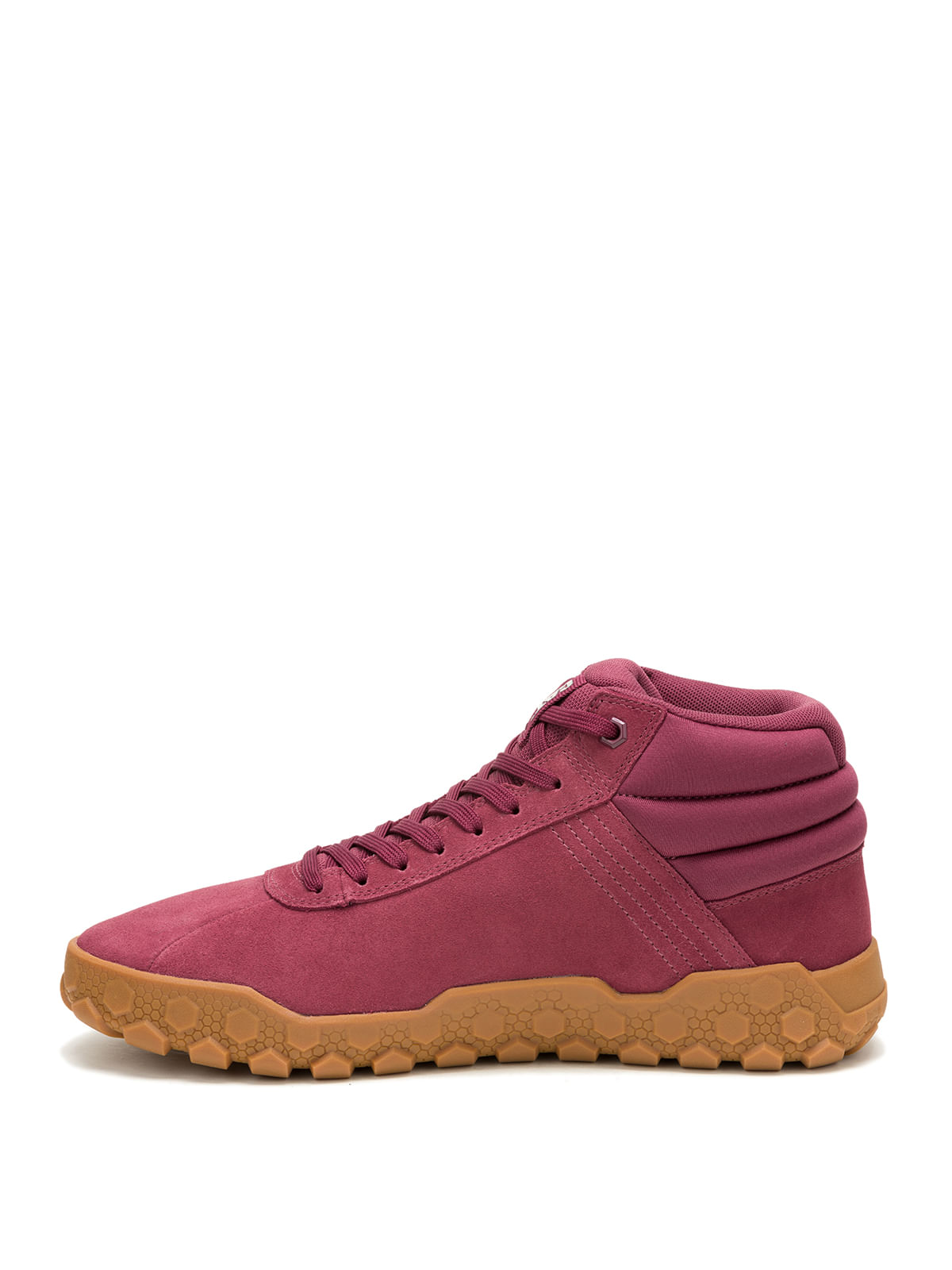 Zapatilla Con Caña Gamuza Hombre Hex + Mid Burdeo Cat