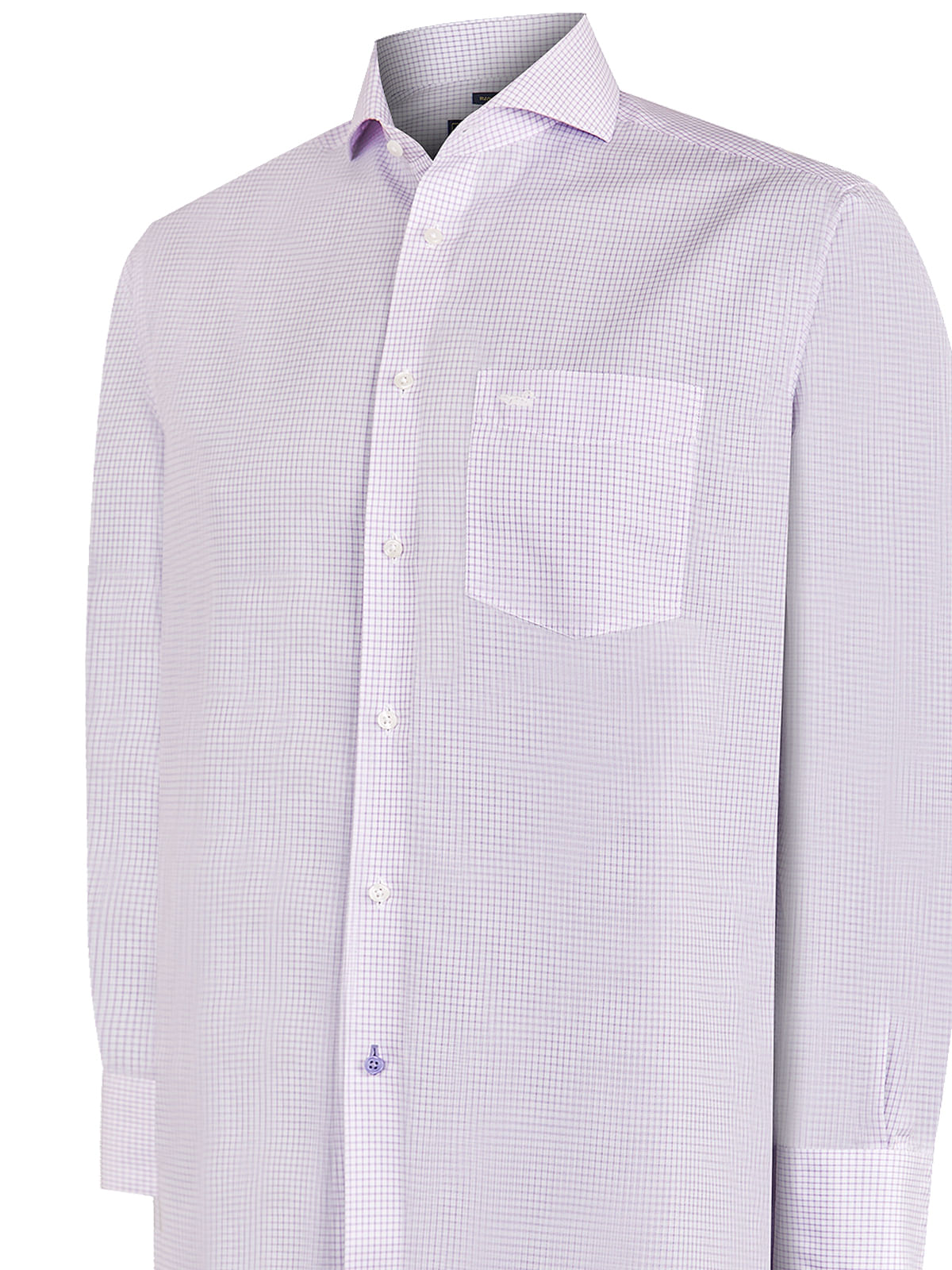Camisa Libre De Arrugas Hombre WF Cuello Italiano Lila Rockford