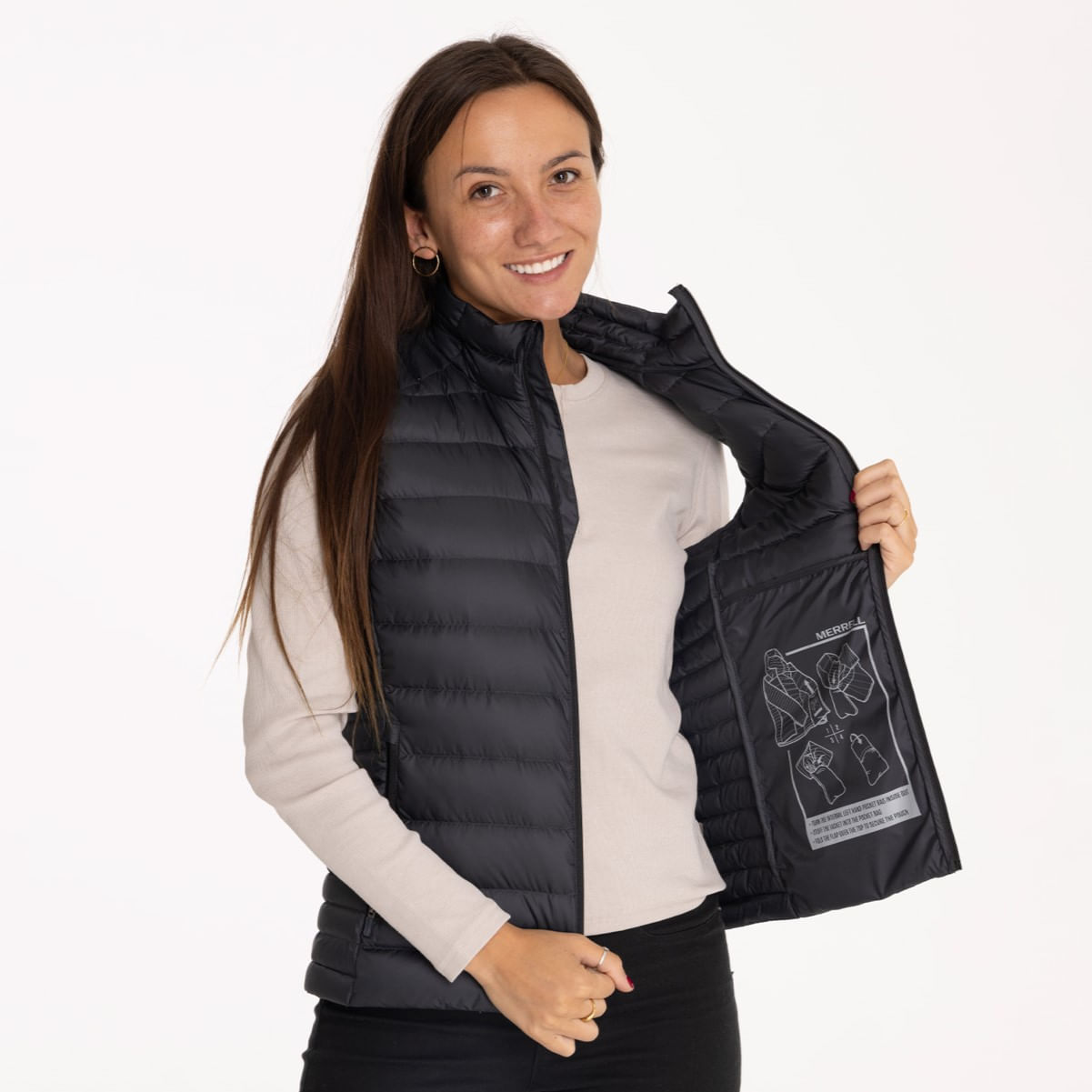 Parka Sin Mangas Mujer Ridgevent Thermo Vest Negro Merrell