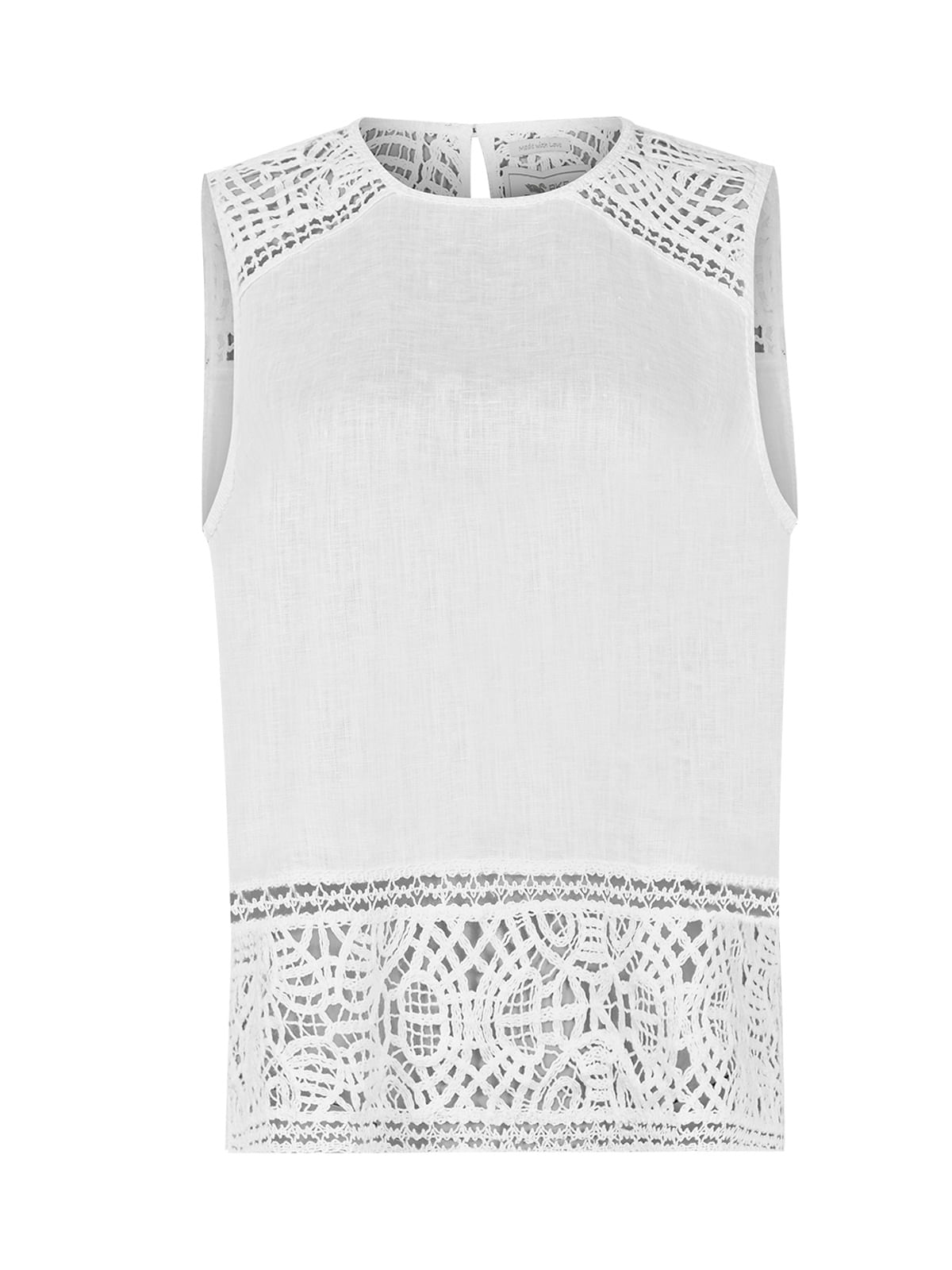 Blusa Lino Orgánico Mujer Mele Blanco Rockford