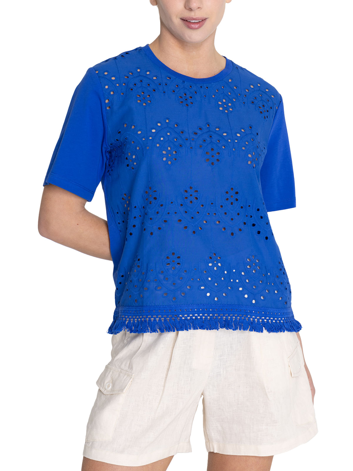Polera Algodón Orgánico Mujer Lates Azul Rockford