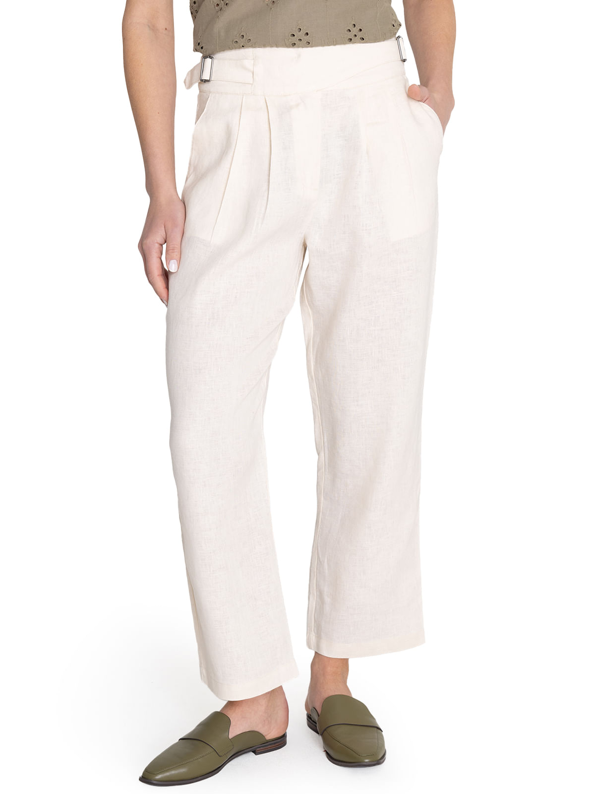 Pantalón Lino Orgánico Mujer Ava Beige Rockford