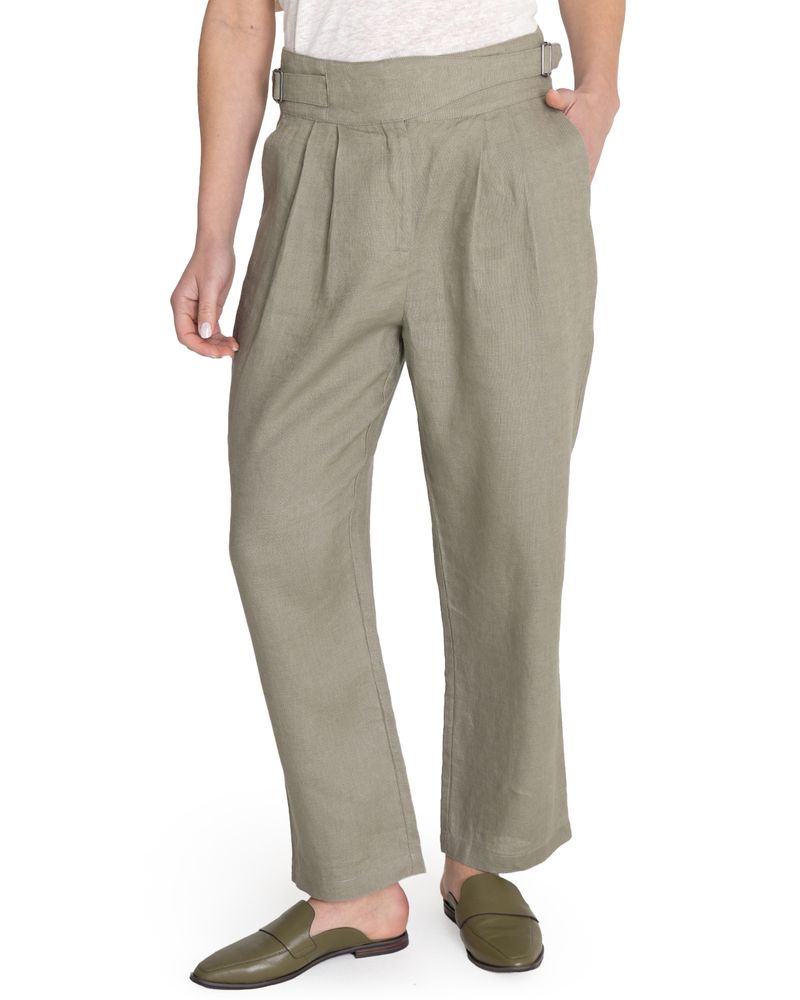 Pantalon-Lino-Organico-Mujer-Ava-Verde-Rockford