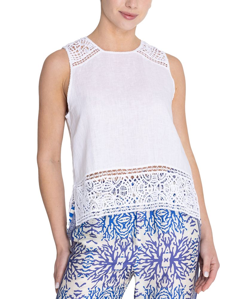 Blusa-Lino-Organico-Mujer-Mele-Blanco-Rockford