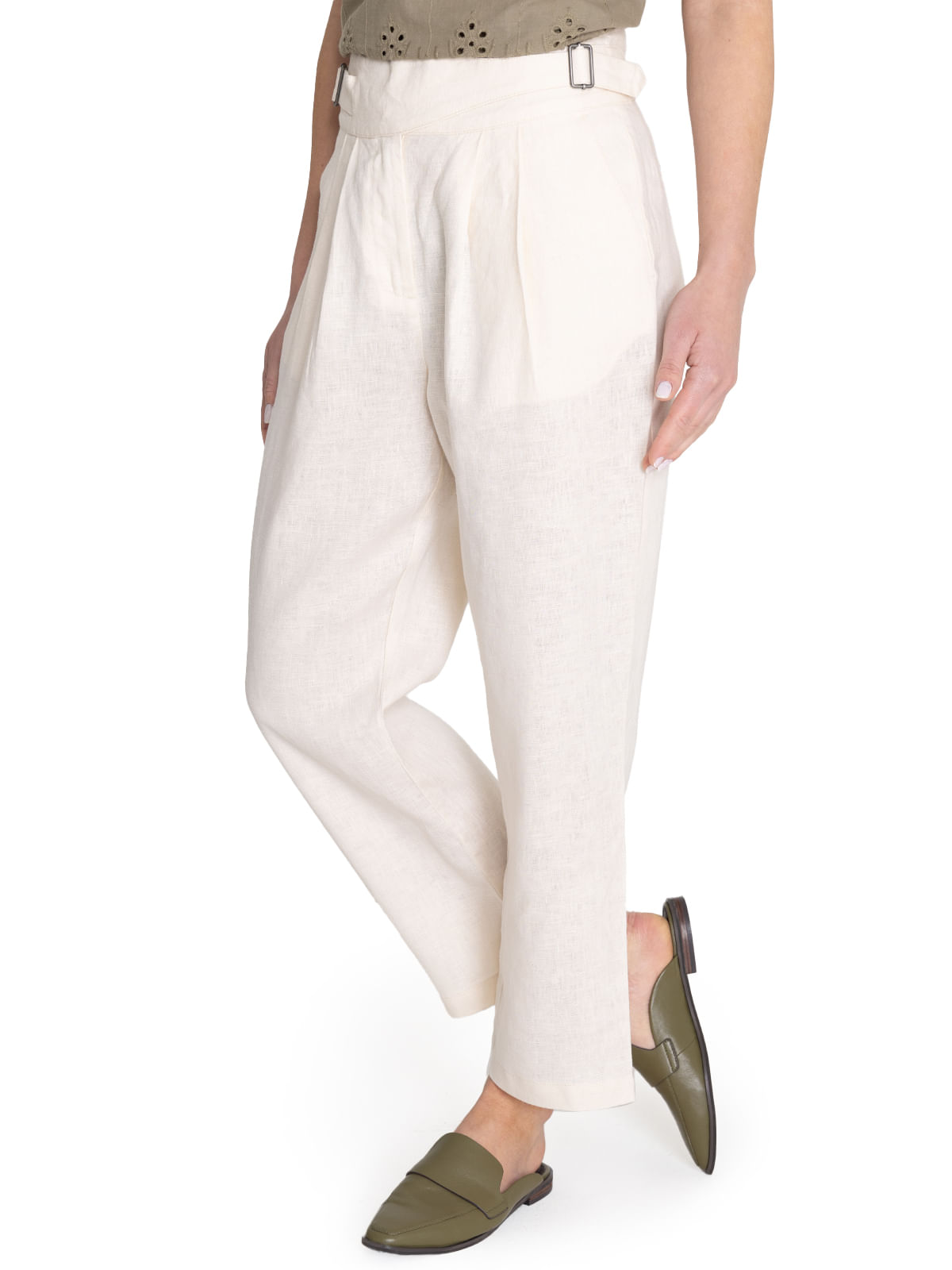 Pantalón Lino Orgánico Mujer Ava Beige Rockford