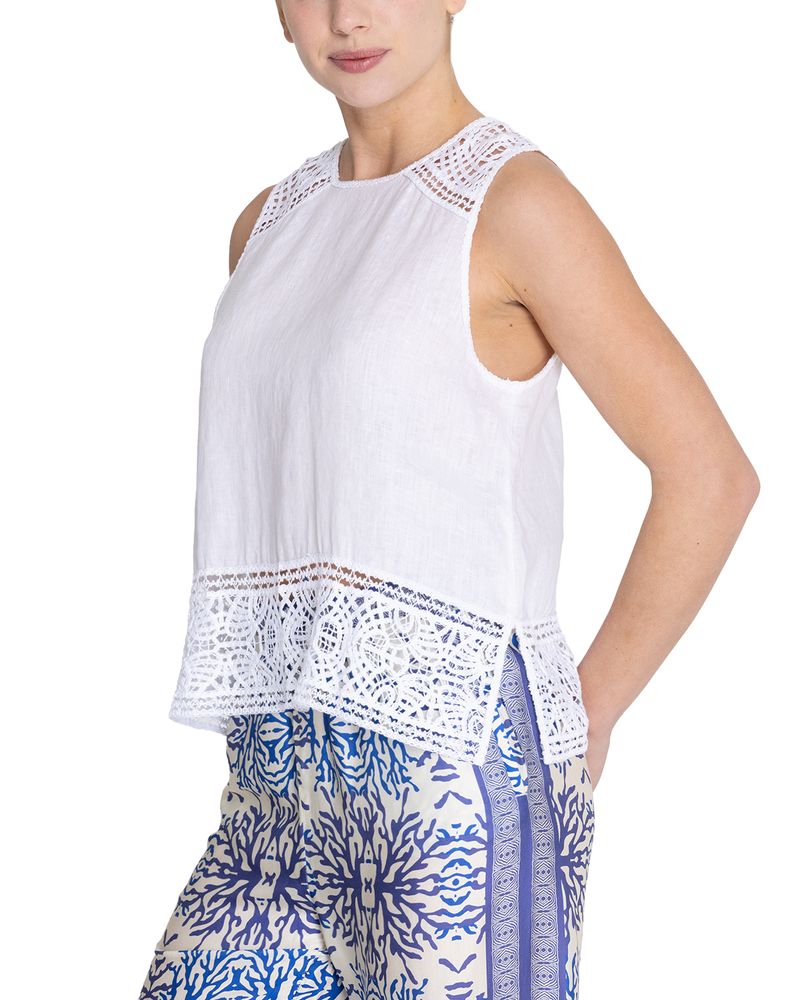 Blusa-Lino-Organico-Mujer-Mele-Blanco-Rockford