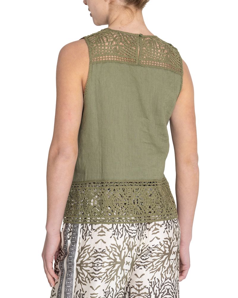 Blusa-Lino-Organico-Mujer-Mele-Verde-Rockford