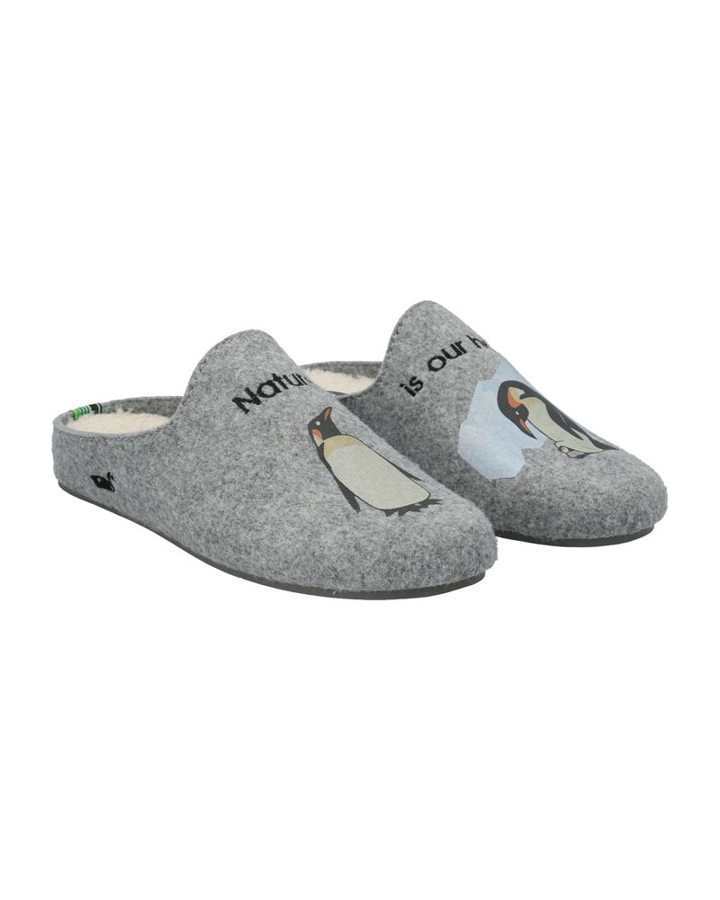 Pantufla-Fibras-Recicladas-Unisex-Slipper-Penguin-Gris-Rockford