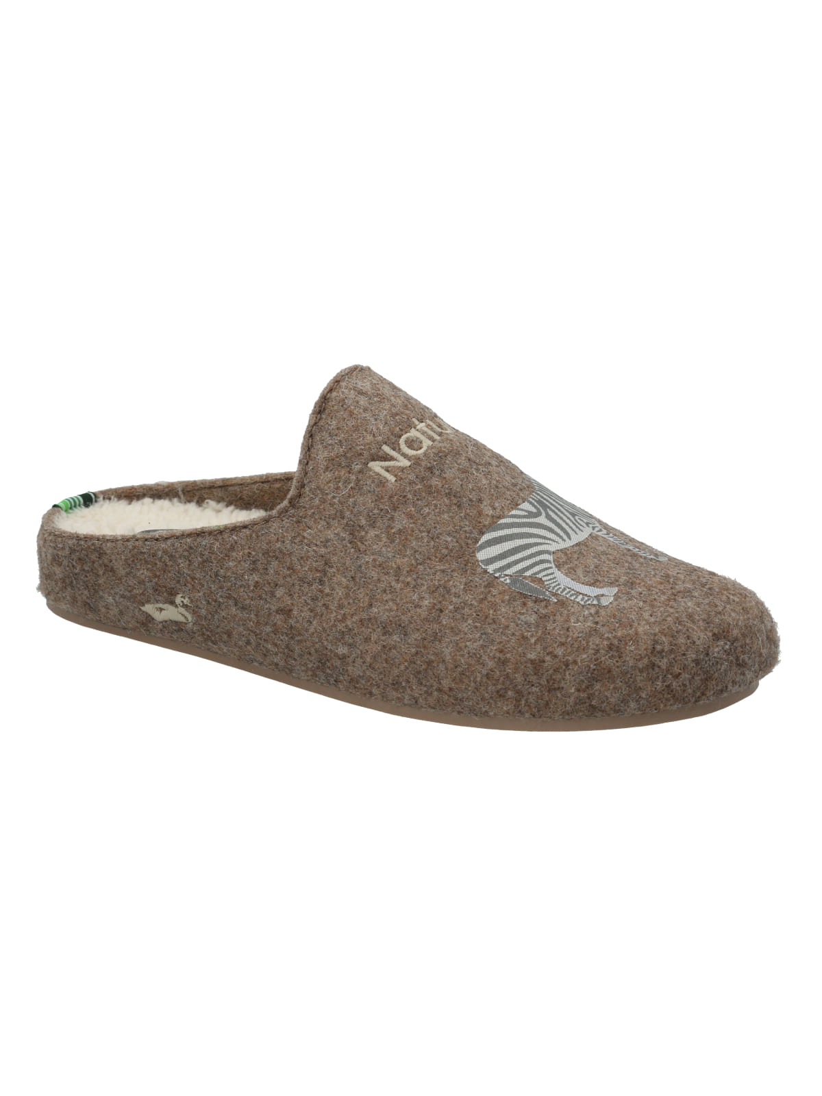 Pantufla Fibras Recicladas Unisex Slipper Zebra Café Rockford