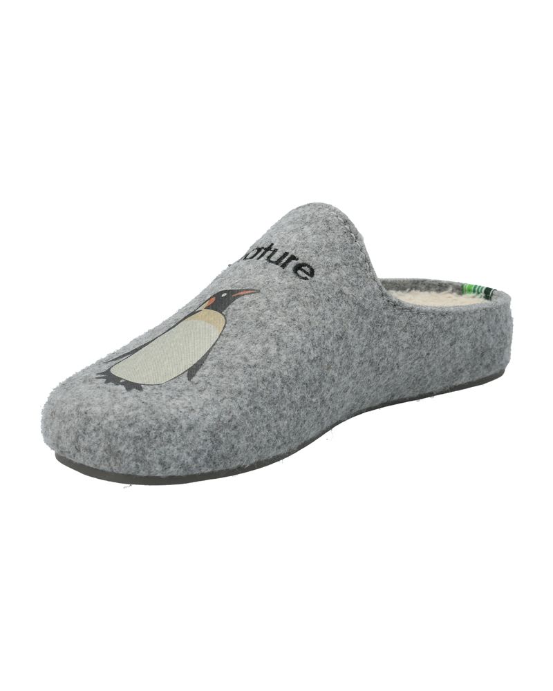 Pantufla-Fibras-Recicladas-Unisex-Slipper-Penguin-Gris-Rockford