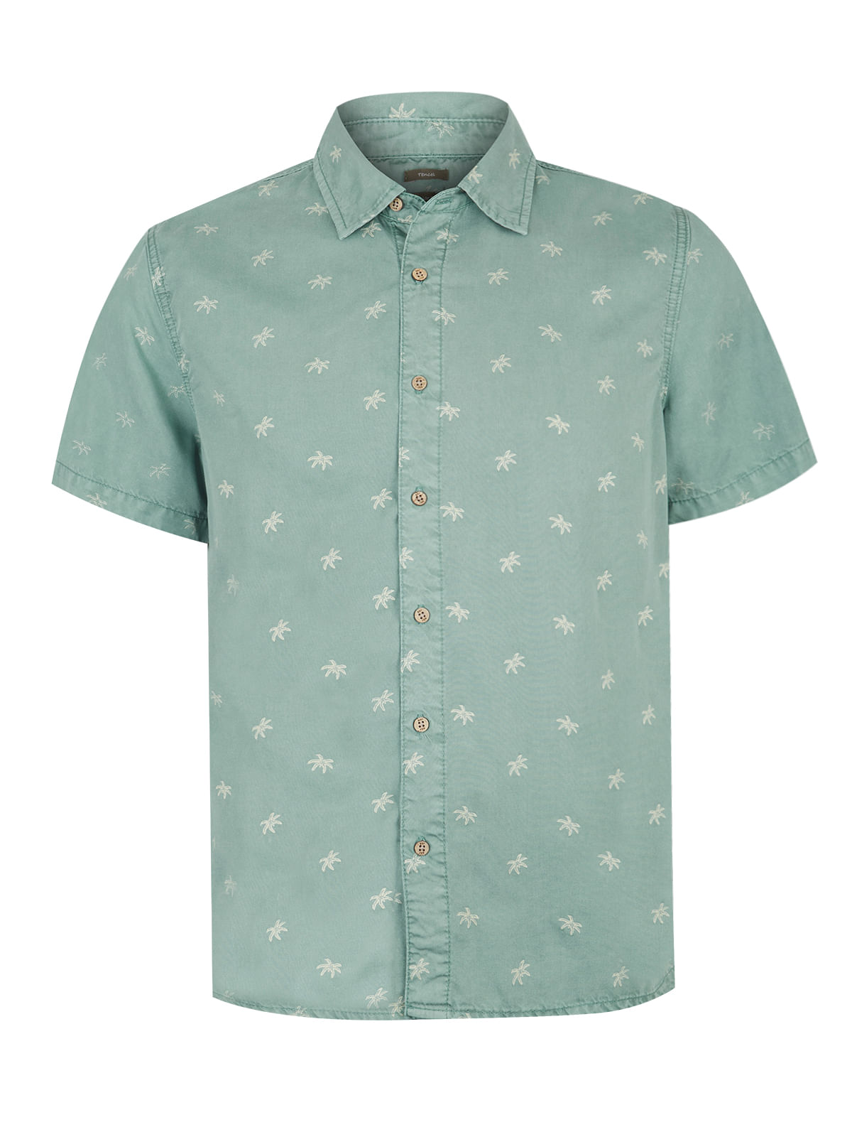 Camisa Tencel Hombre Tencelprint Verde Rockford