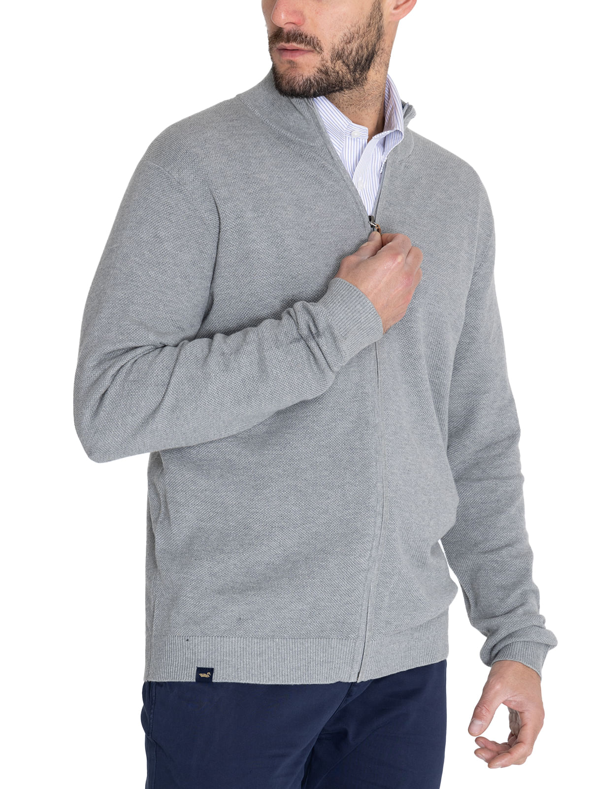 Sweater Algodón Orgánico Hombre Bilbaofull Gris Claro Rockford