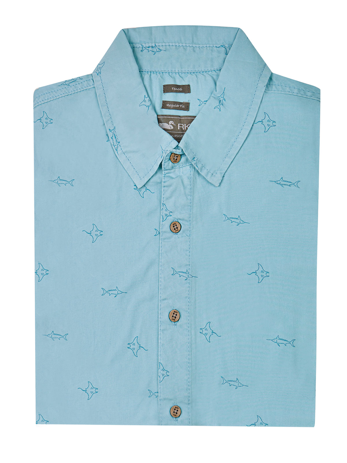 Camisa Tencel Hombre Tencelprint Azul Rockford