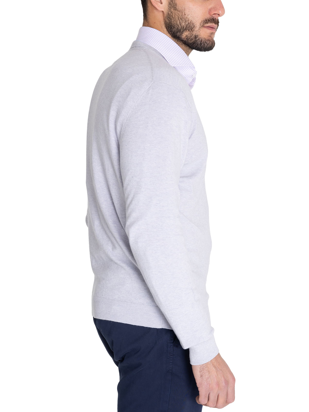 Sweater Algodón Orgánico Hombre Angri V Gris Rockford