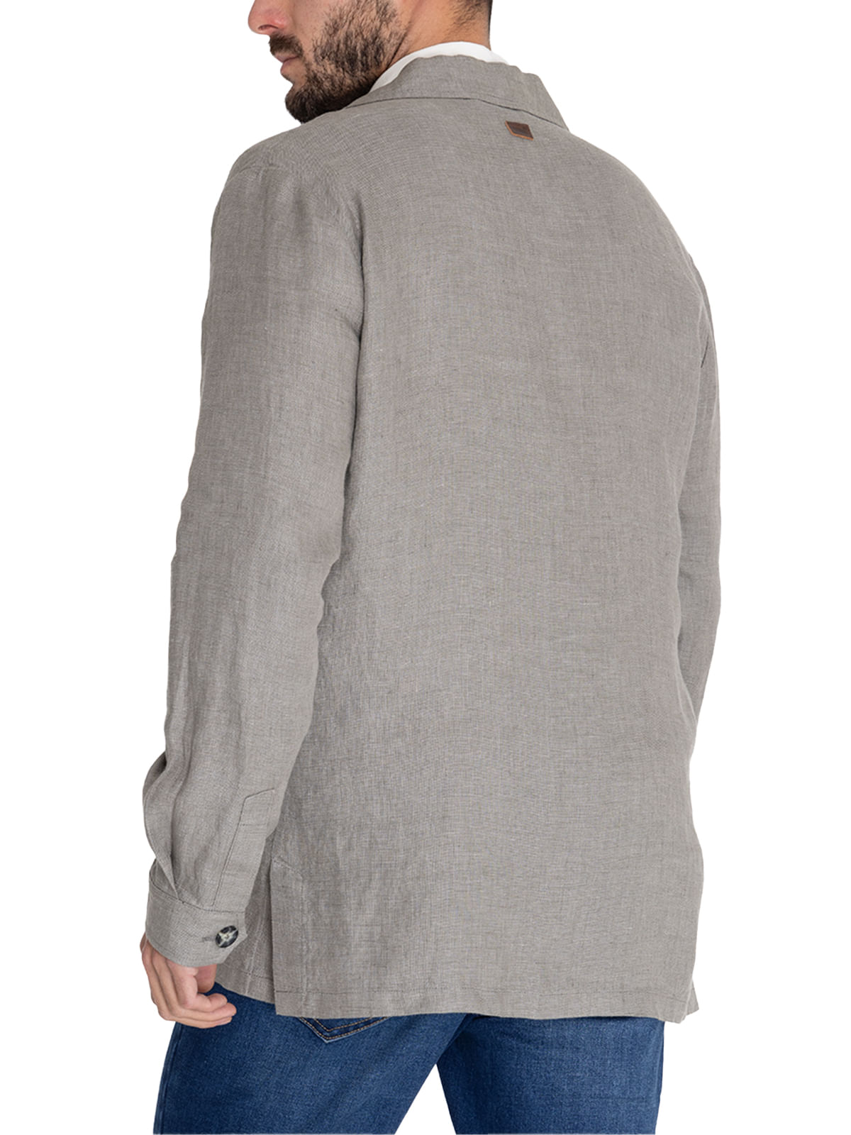 Chaqueta Lino Orgánico Hombre Fornillo Verde Oscuro Rockford