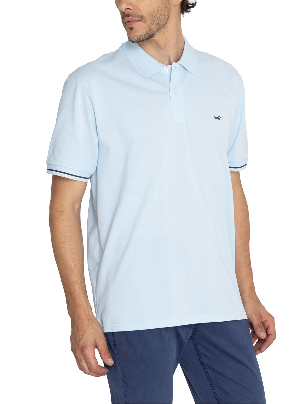 Polera Algodón Pima Hombre Mitchell Celeste Rockford