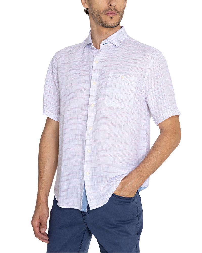 Camisa-Lino-Organico-Hombre-Marbled-Rojo-Rockford
