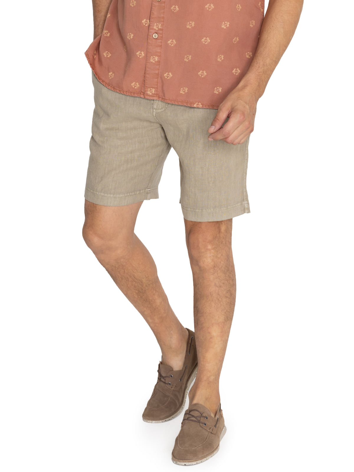 Short Lino Orgánico Hombre Lisboa Verde Rockford