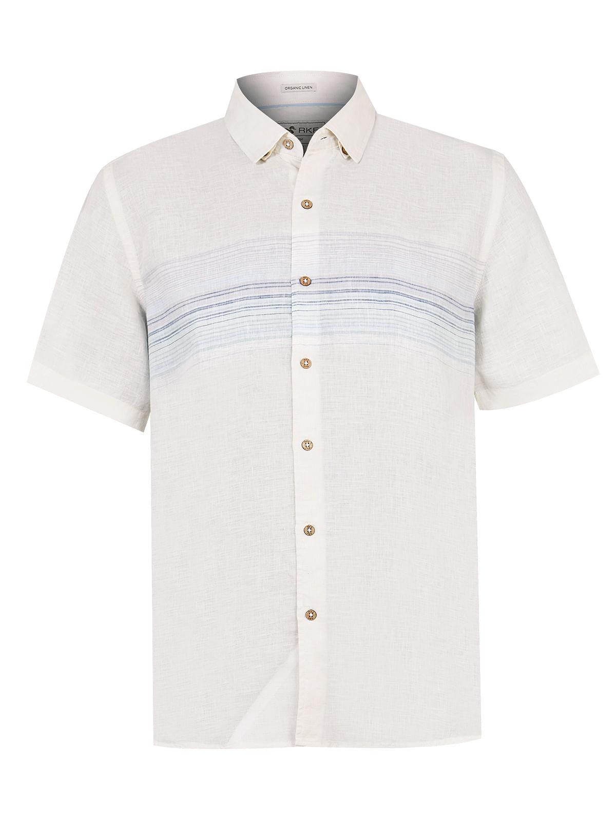 Camisa Lino Orgánico Hombre Linenstripe Beige Rockford