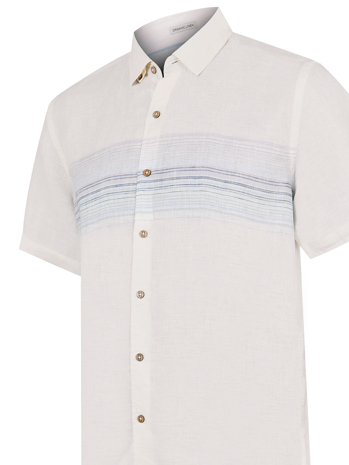 Camisa Lino Orgánico Hombre Linenstripe Beige Rockford