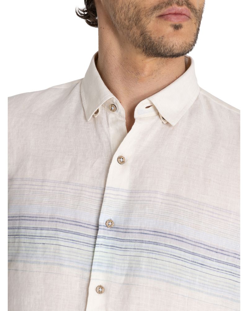 Camisa-Lino-Organico-Hombre-Linenstripe-Beige-Rockford