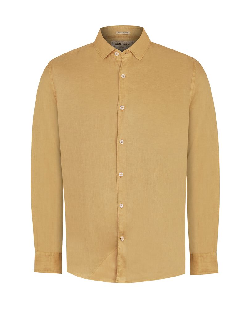Camisa-Lino-Organico-Hombre-Linenpro-Cafe-Rockford