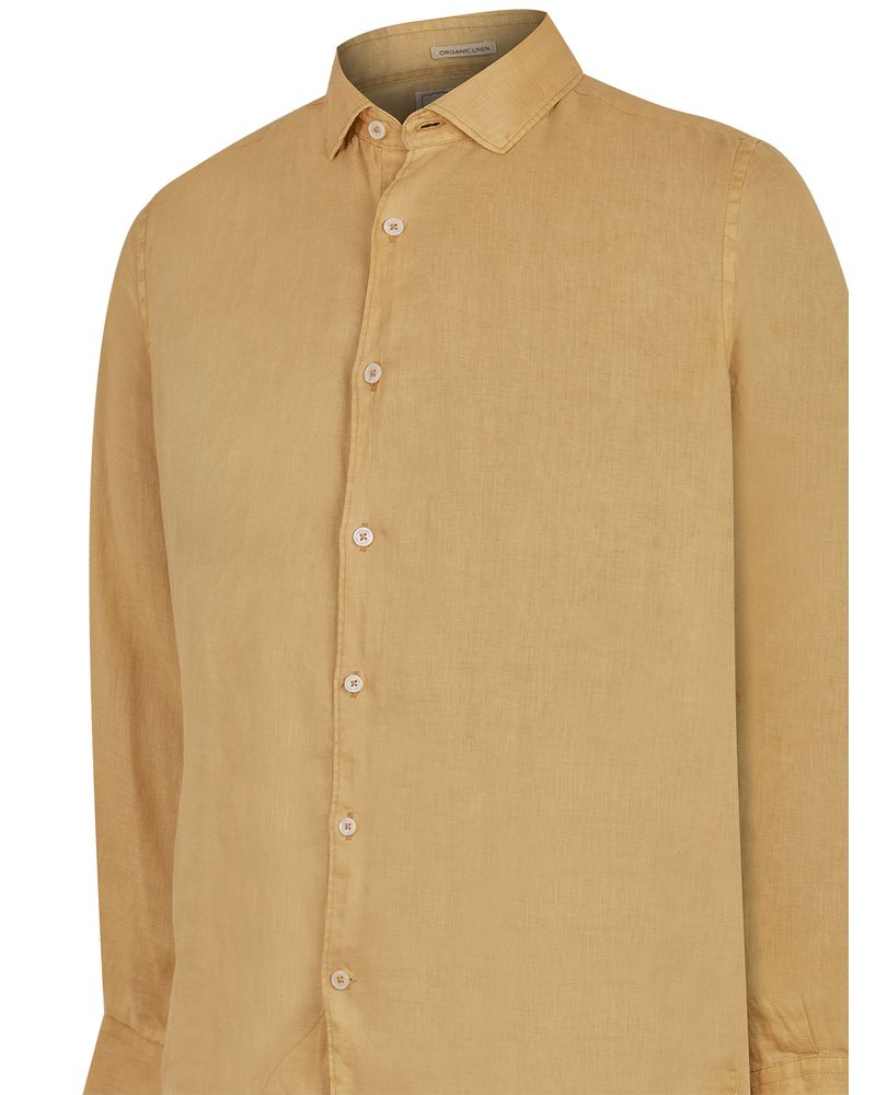 Camisa-Lino-Organico-Hombre-Linenpro-Cafe-Rockford