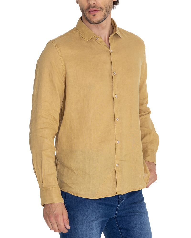 Camisa-Lino-Organico-Hombre-Linenpro-Cafe-Rockford
