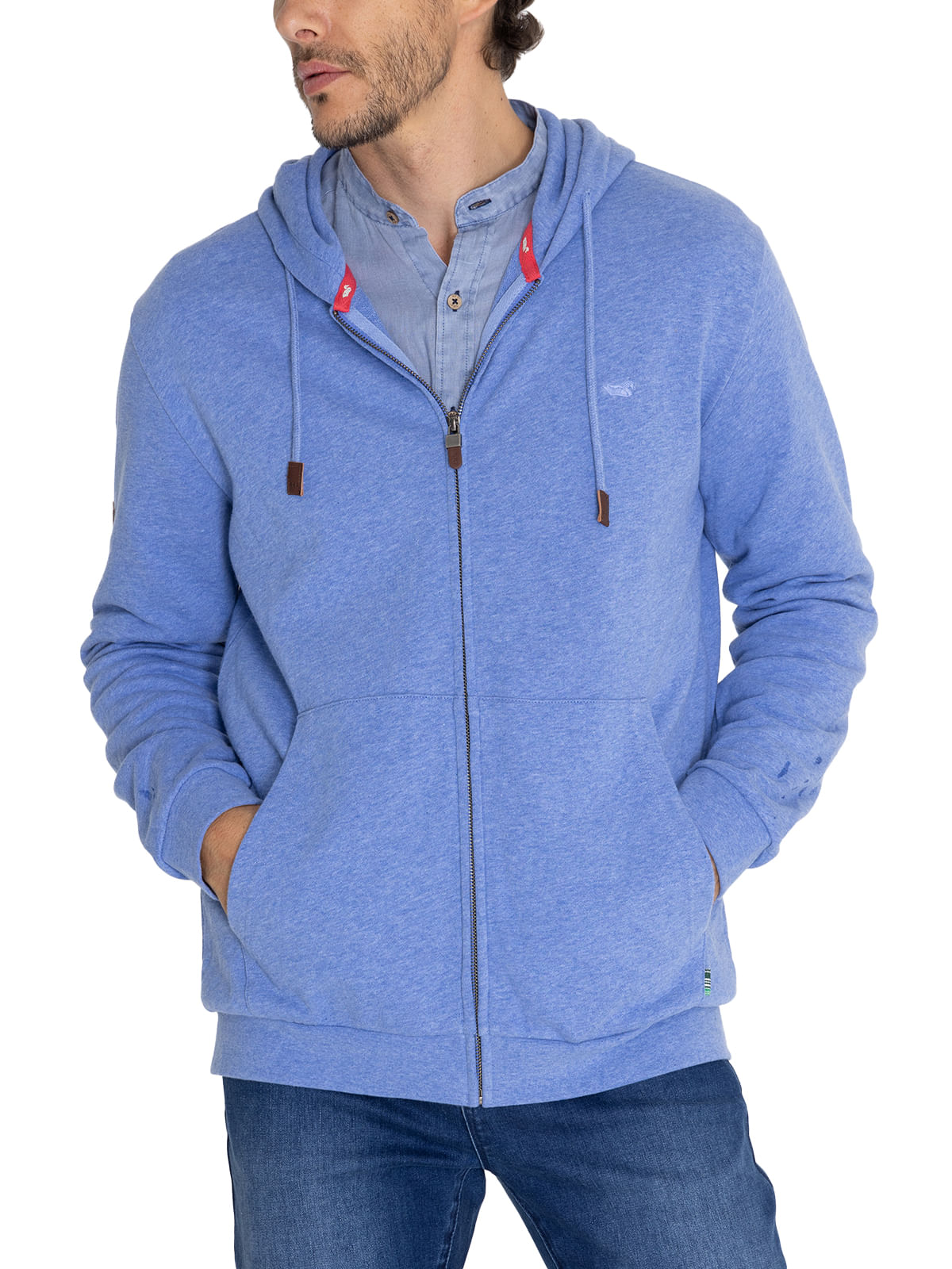 Poleron Algodón Orgánico Hombre Vico Azul Rockford