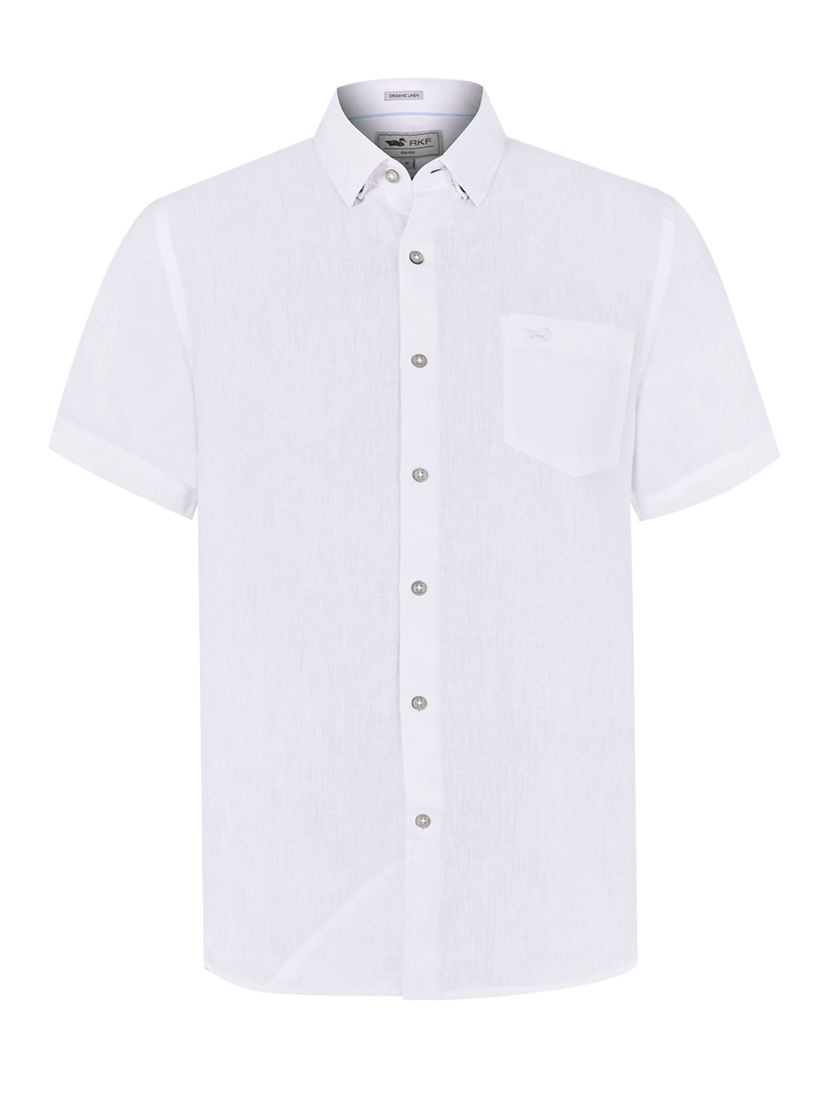 Camisa Lino Orgánico Hombre Linenshort Blanco Rockford