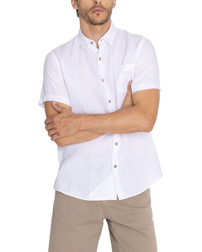 Camisa-Lino-Organico-Hombre-Linenshort-Blanco-Rockford