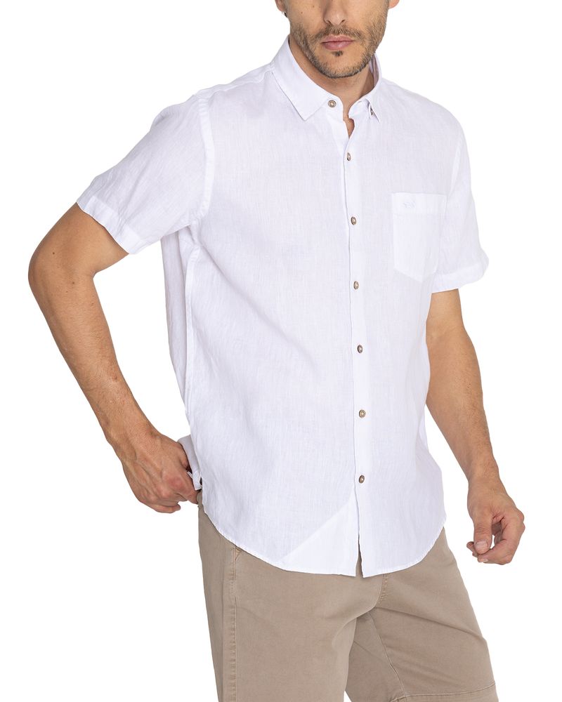 Camisa-Lino-Organico-Hombre-Linenshort-Blanco-Rockford