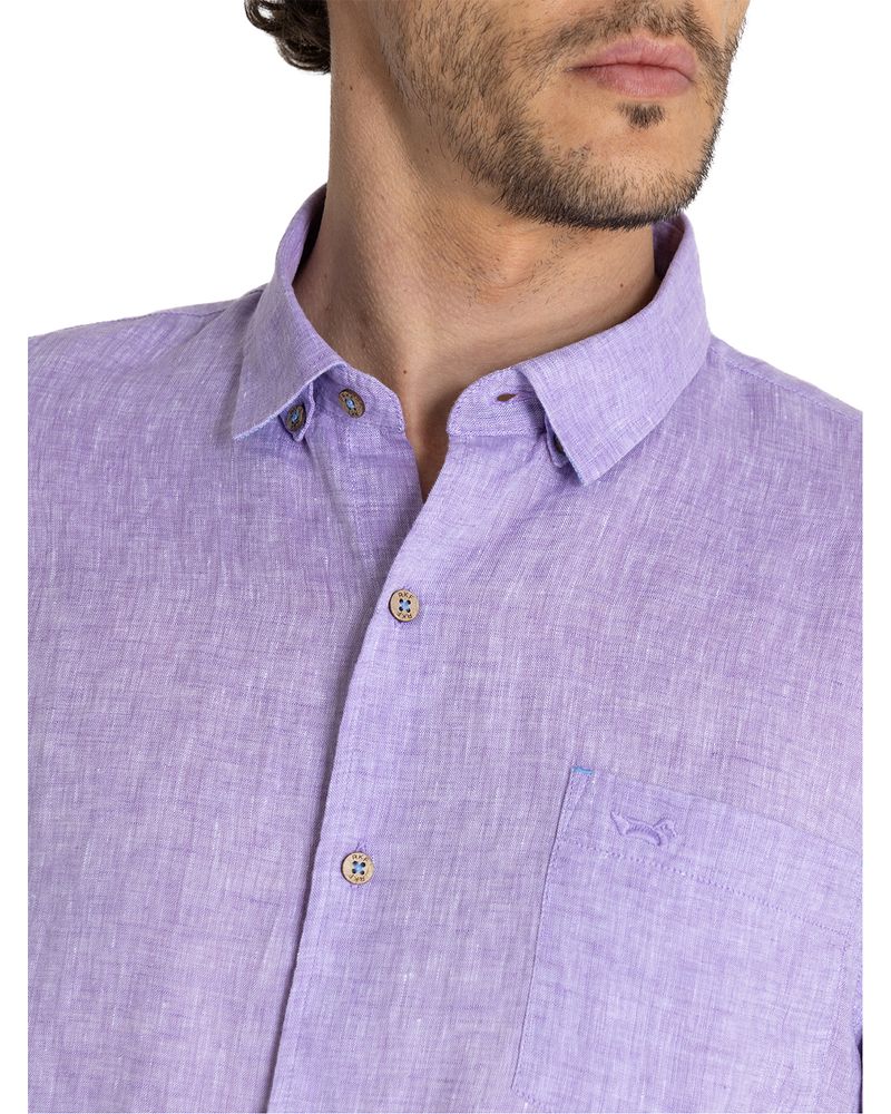 Camisa-Lino-Organico-Hombre-Linenshort-Morado-Rockford