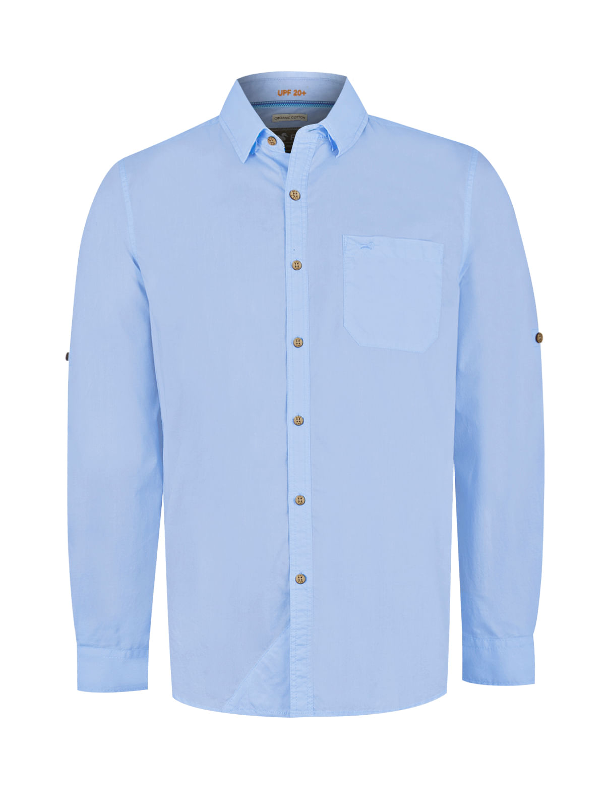 Camisa Algodón Orgánico Hombre Galiton Celeste Rockford